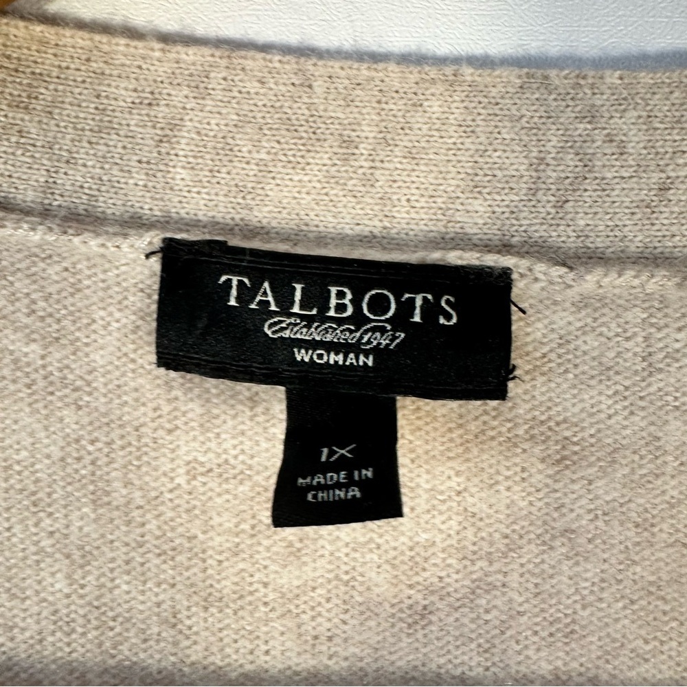 Talbots Lambswool Angora Blend Sparkling Beige Cardigan - Picture 5 of 8